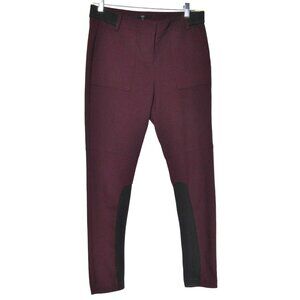 TIBI Maroon Burgandy EQUESTRIAN Riding Jodhpurs Breeches Knit Pants Old Money 6